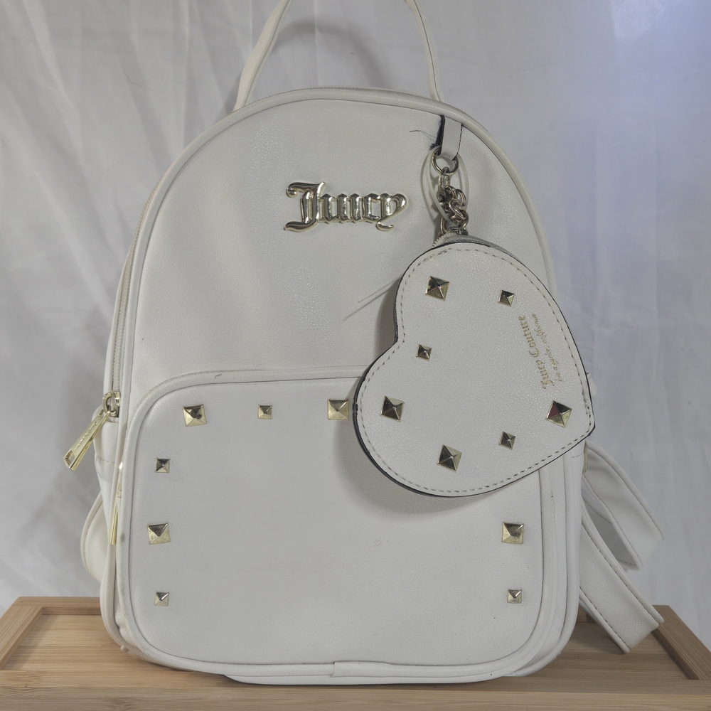 Juicy Couture White Backpack with Gold Accents